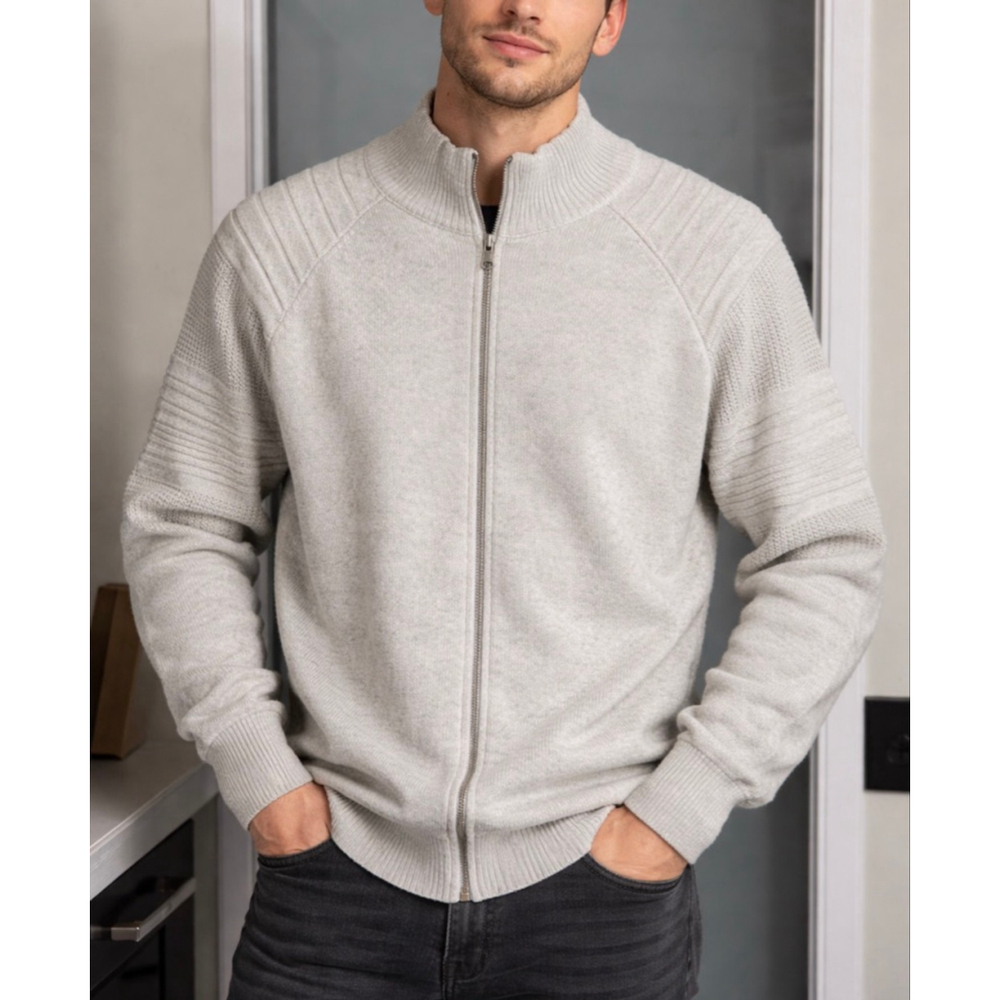 NWT INC International Concepts Light Gray Full-Zip Sweater XXL